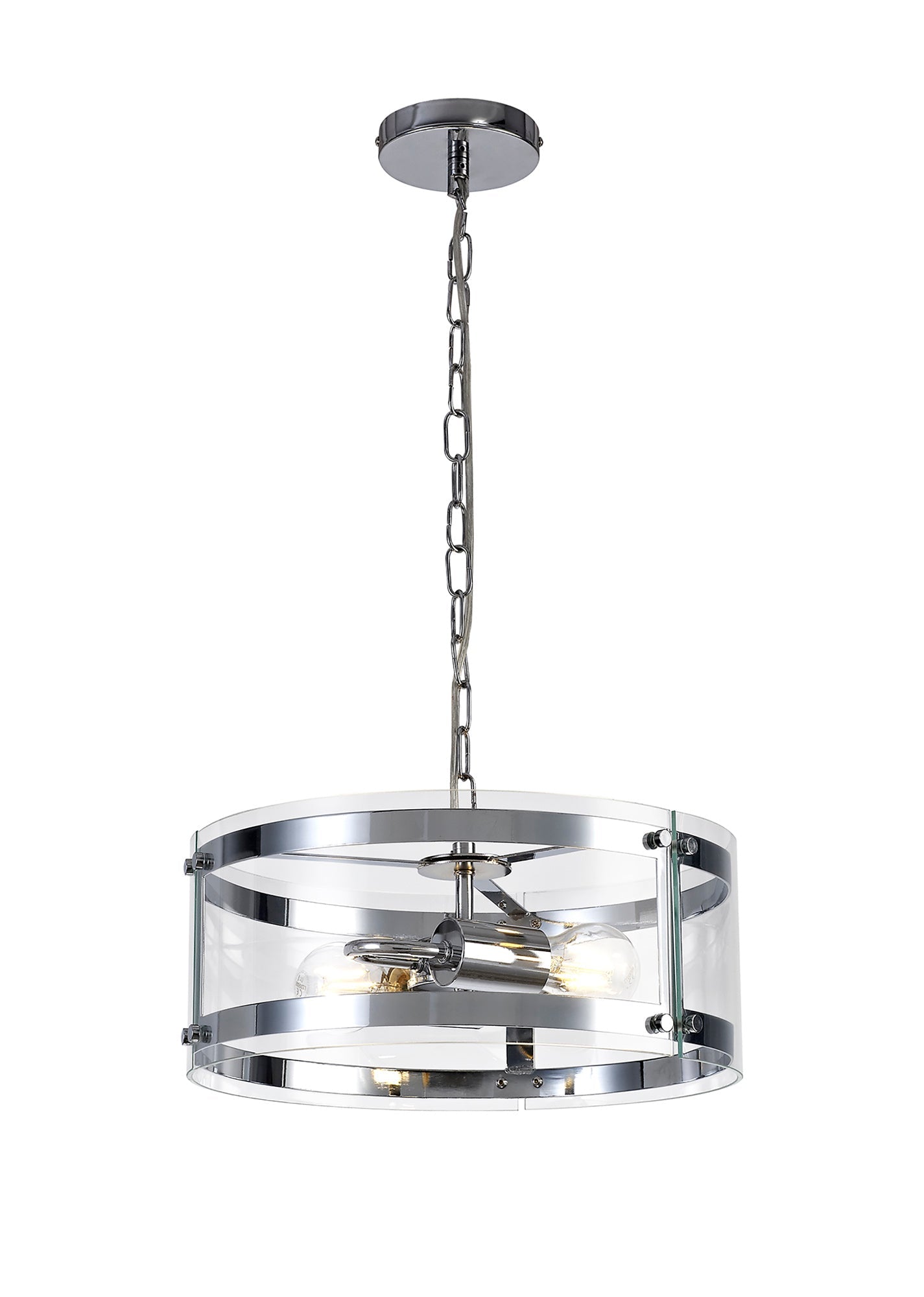 Tarporley Pendant, 2 Light E27, Polished Chrome 2