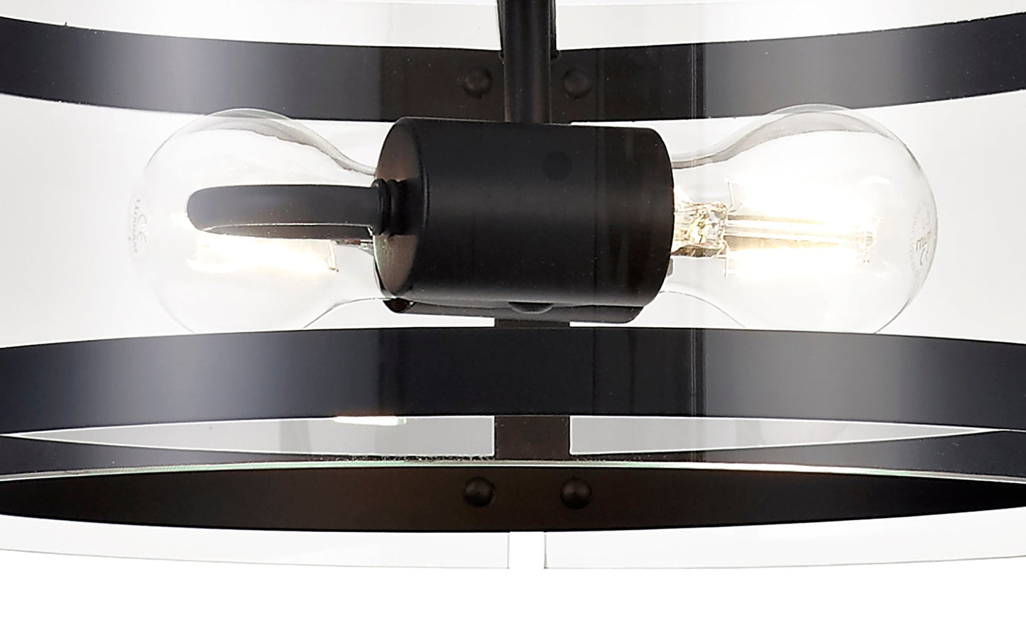 Tarporley Pendant, 2 Light E27, Matt Black 2