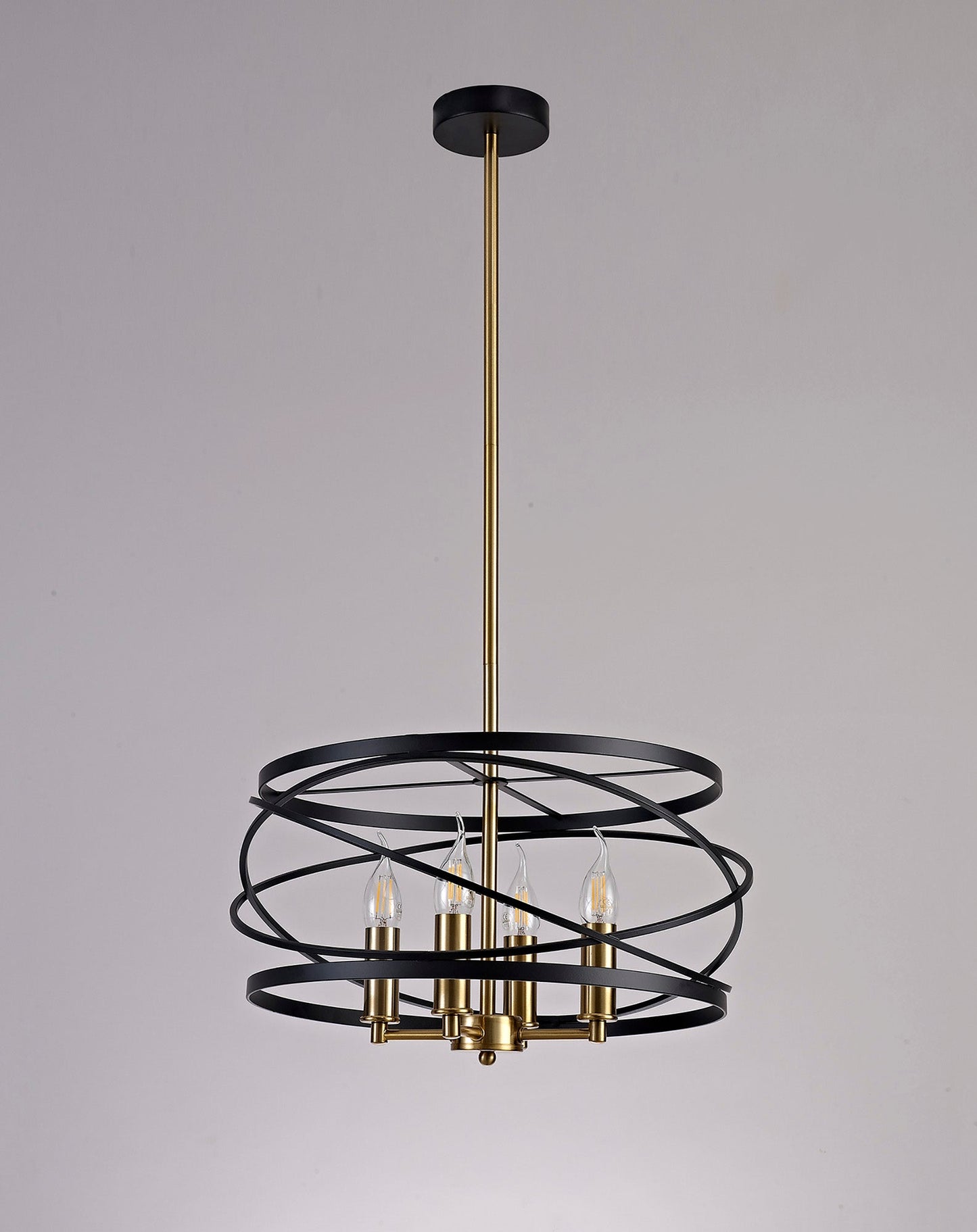 Tatton Pendant, 4 x E14, Black and Satin Gold 2