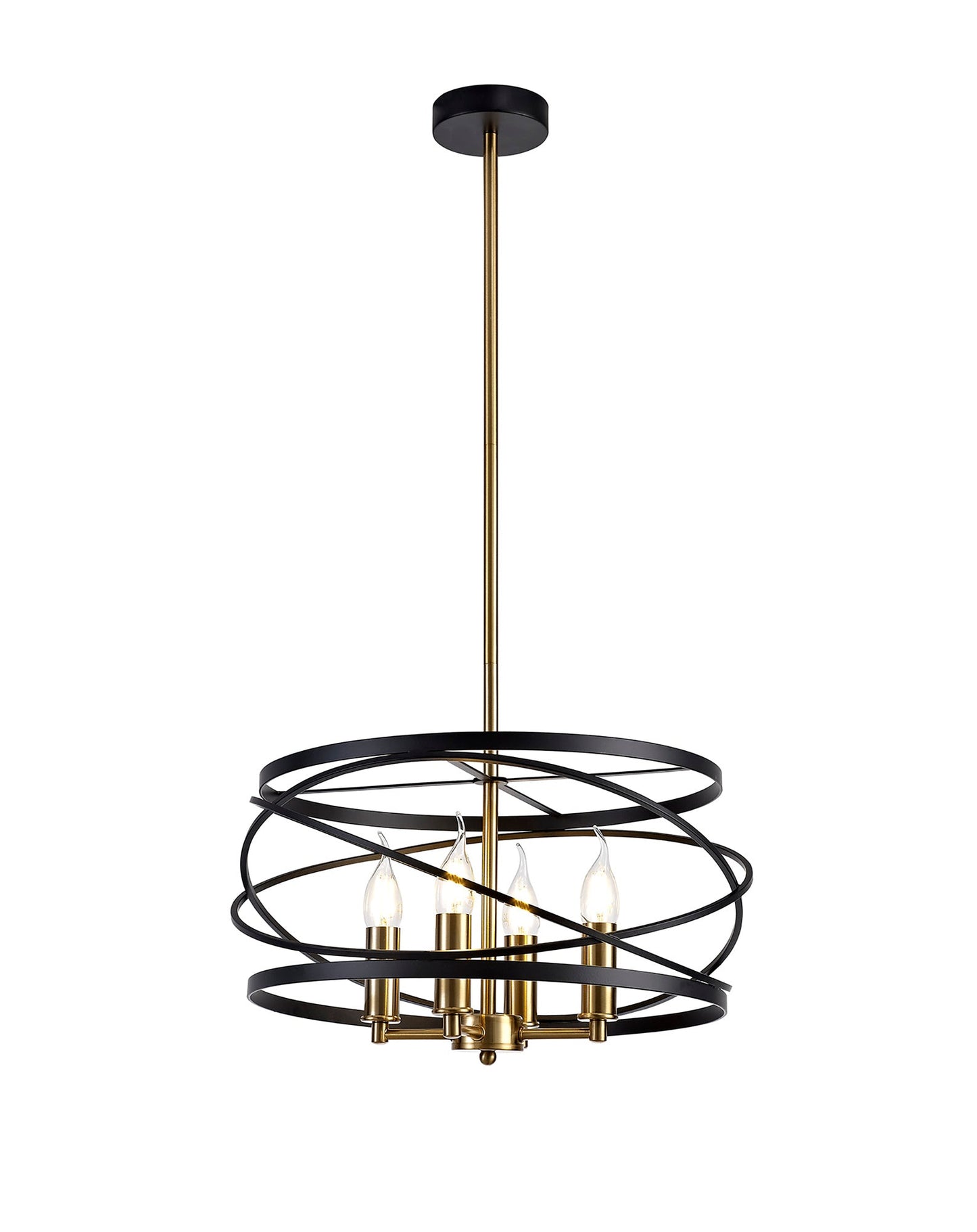 Tatton Pendant, 4 x E14, Black and Satin Gold 2
