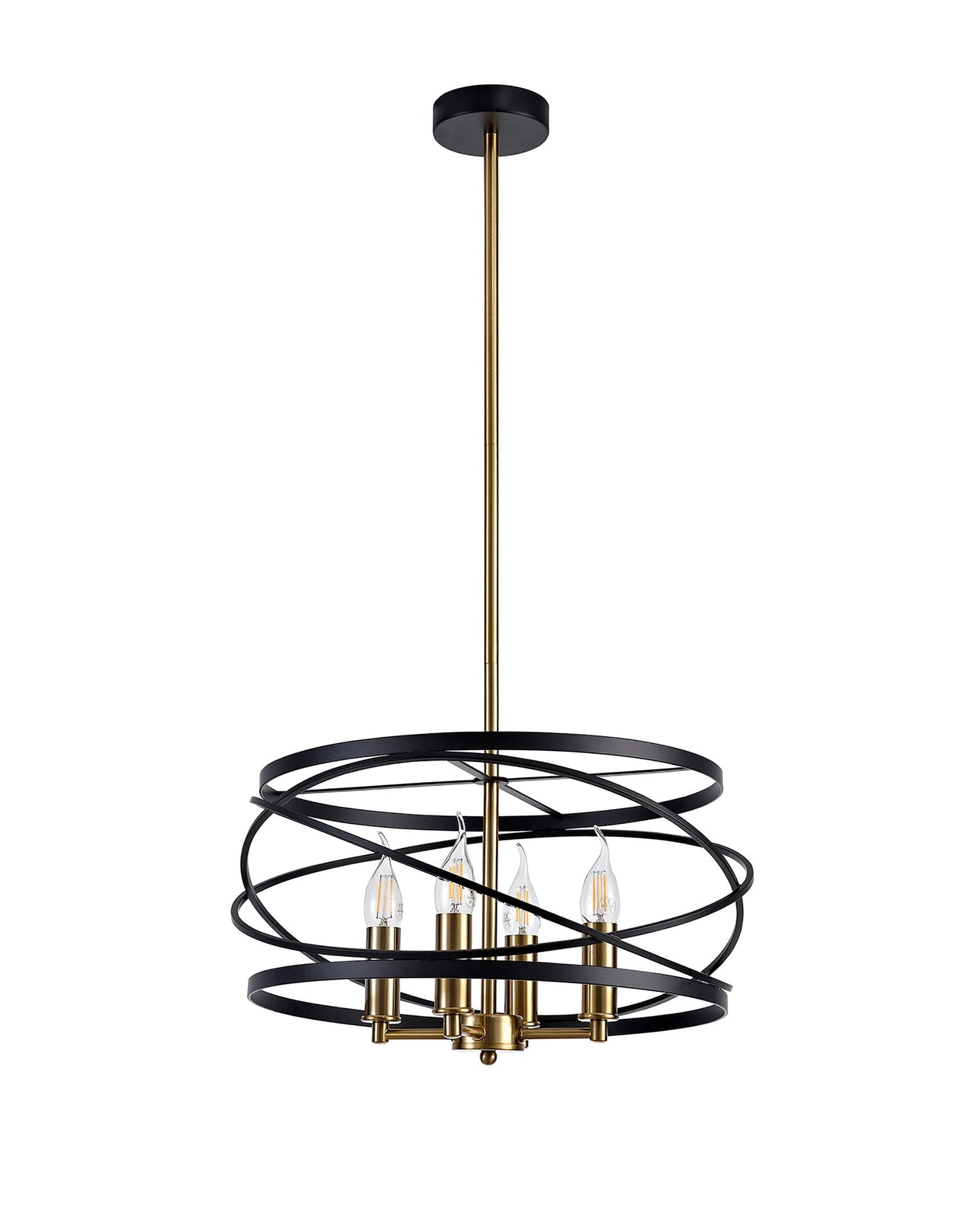 Tatton Pendant, 4 x E14, Black and Satin Gold 2