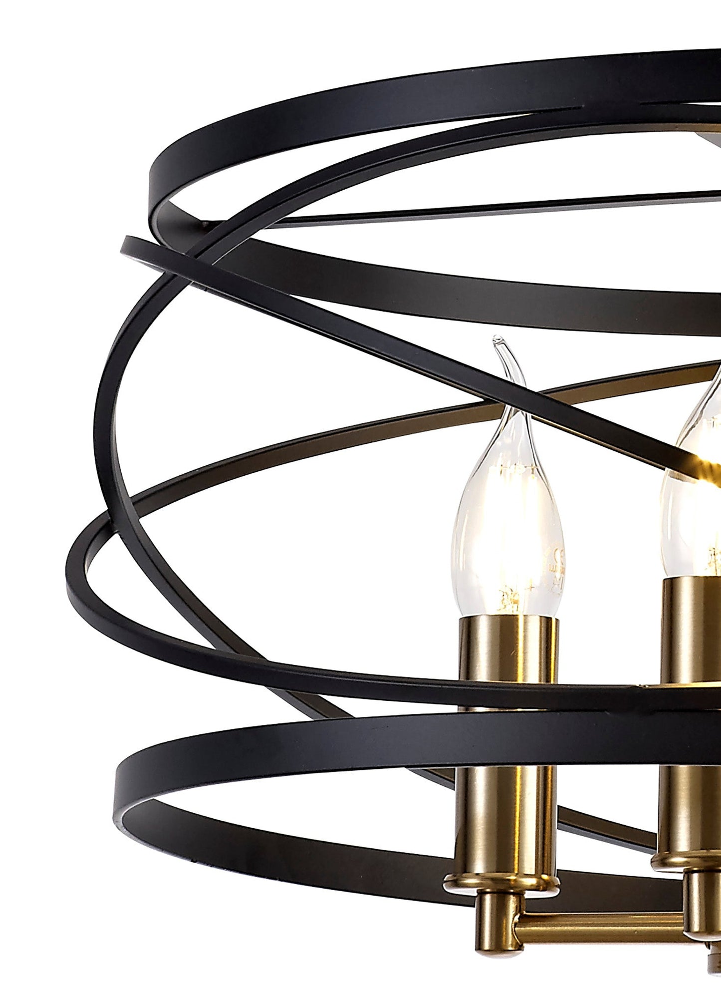 Tatton Pendant, 4 x E14, Black and Satin Gold 2