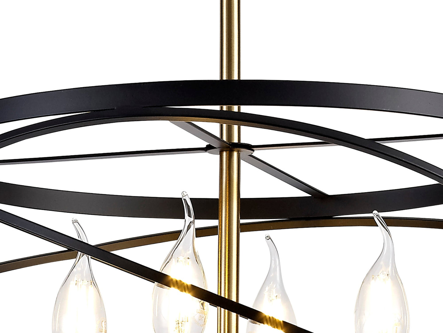 Tatton Pendant, 4 x E14, Black and Satin Gold 2