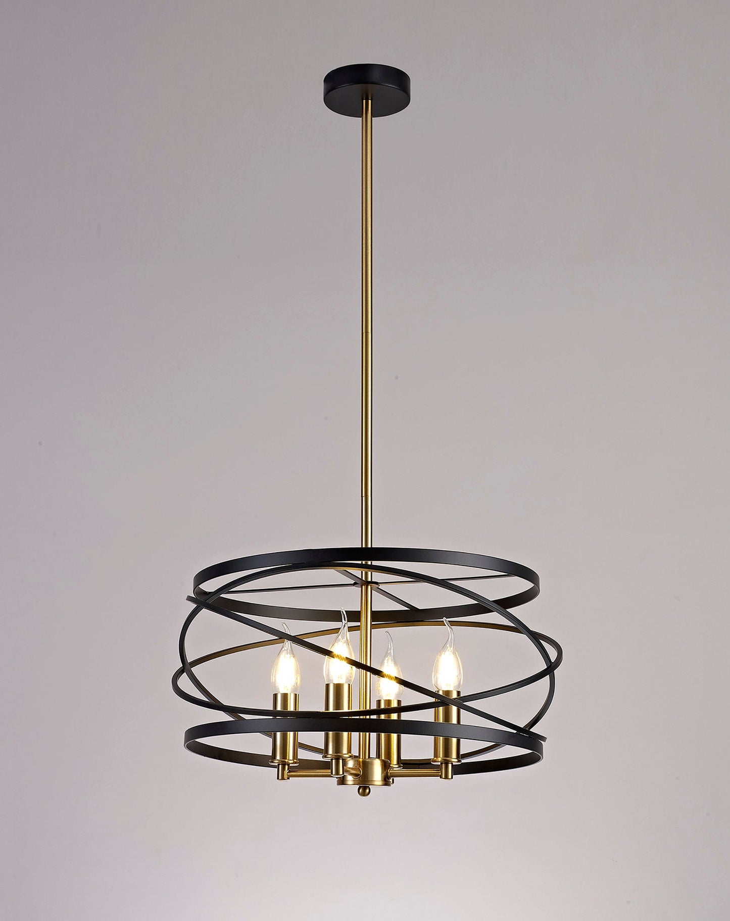Tatton Pendant, 4 x E14, Black and Satin Gold 2
