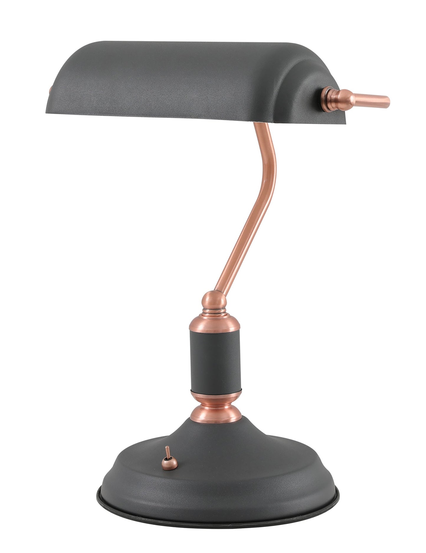 Toft Table Lamp 1 Light With Toggle Switch, Graphite and Copper