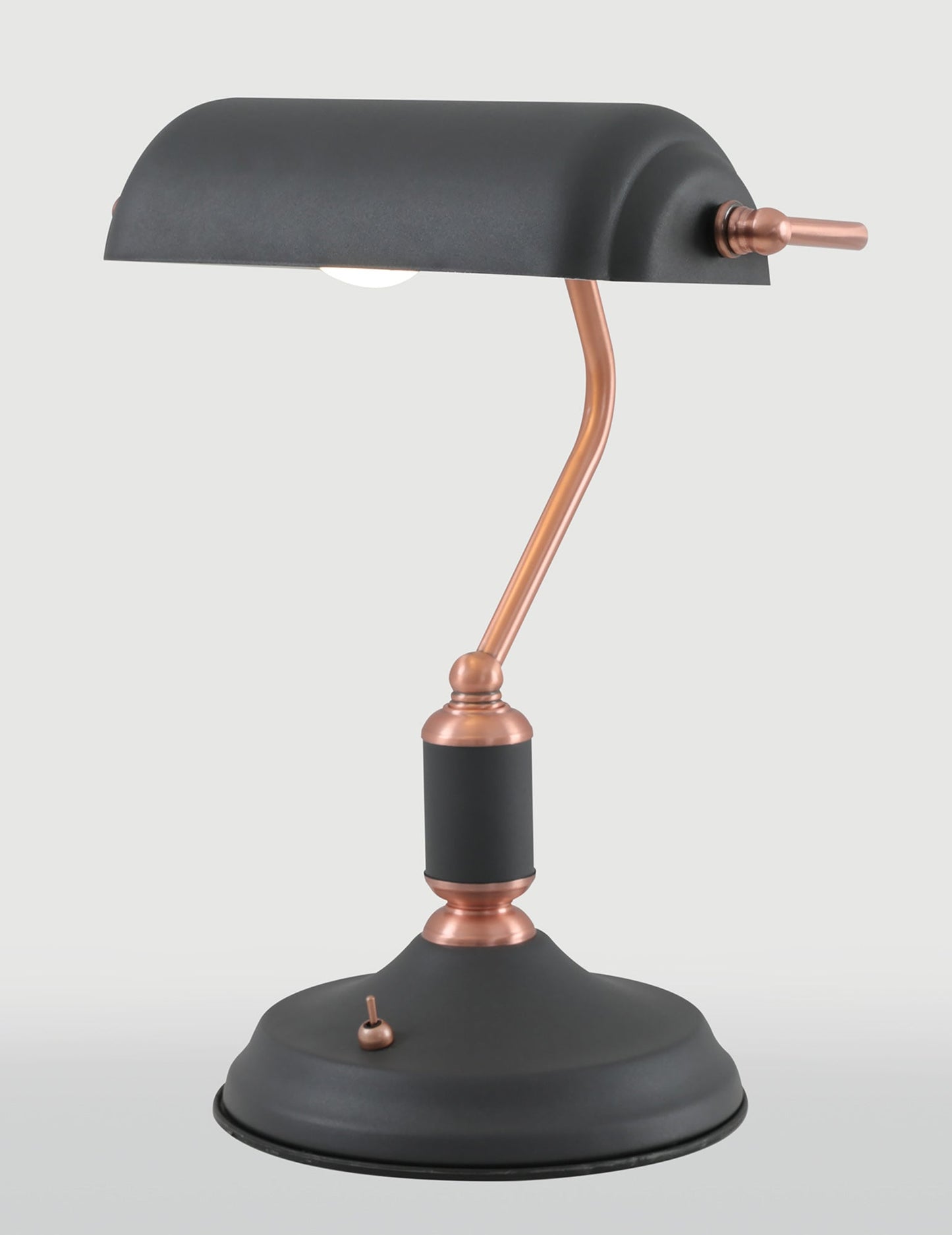 Toft Table Lamp 1 Light With Toggle Switch, Graphite and Copper