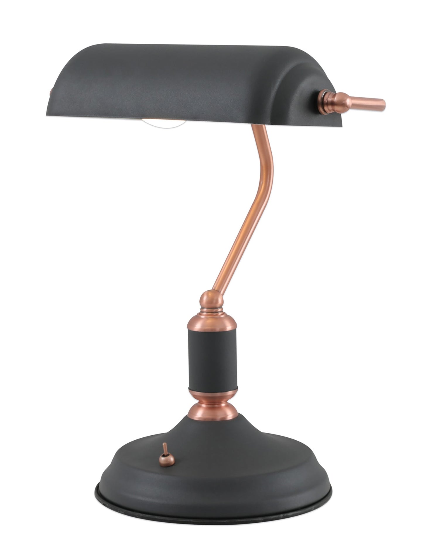 Toft Table Lamp 1 Light With Toggle Switch, Graphite and Copper