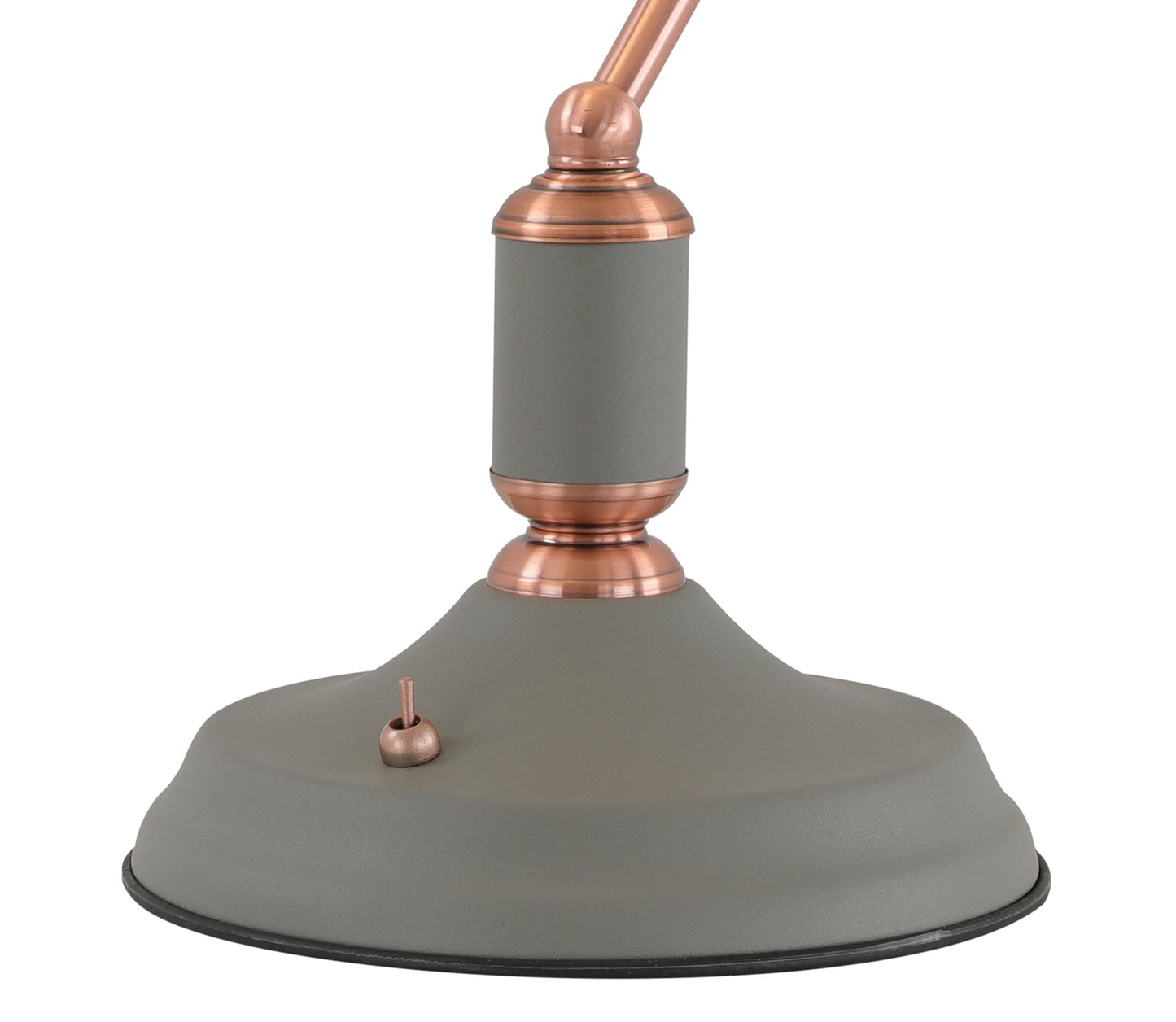 Toft Table Lamp 1 Light With Toggle Switch, Sand Grey and Copper