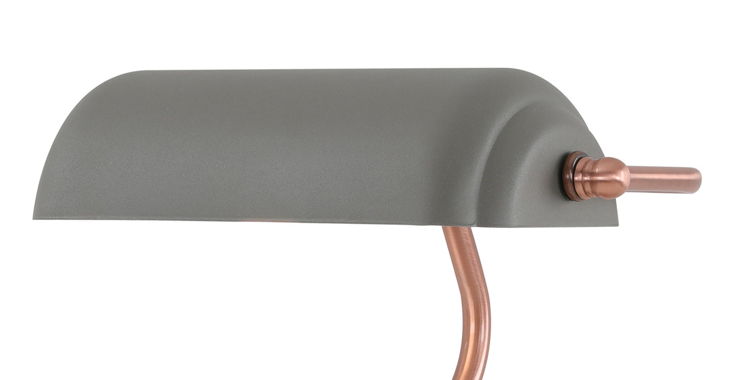 Toft Table Lamp 1 Light With Toggle Switch, Sand Grey and Copper