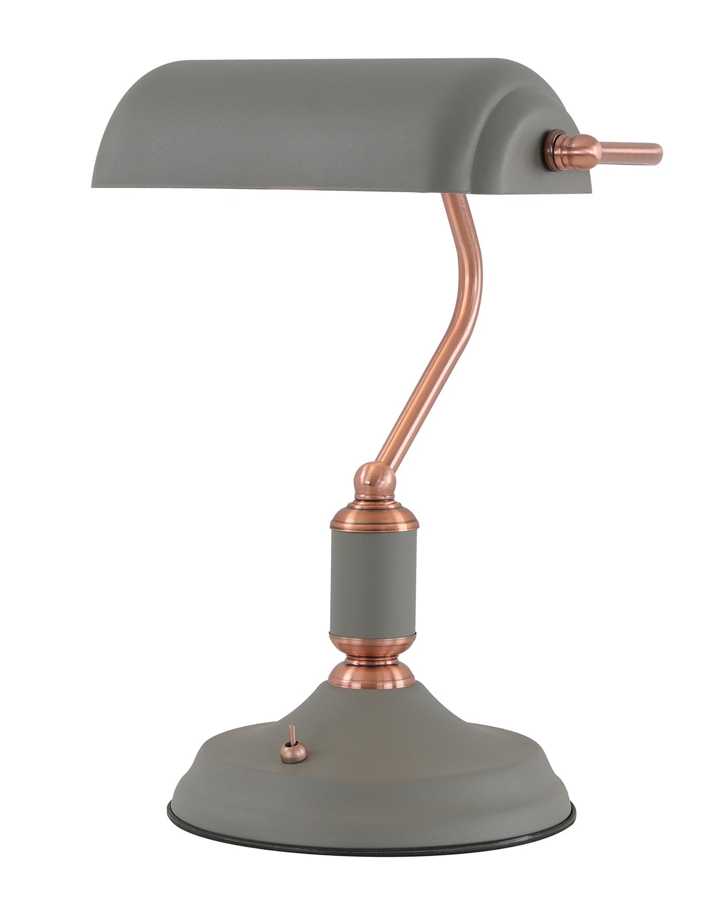 Toft Table Lamp 1 Light With Toggle Switch, Sand Grey and Copper