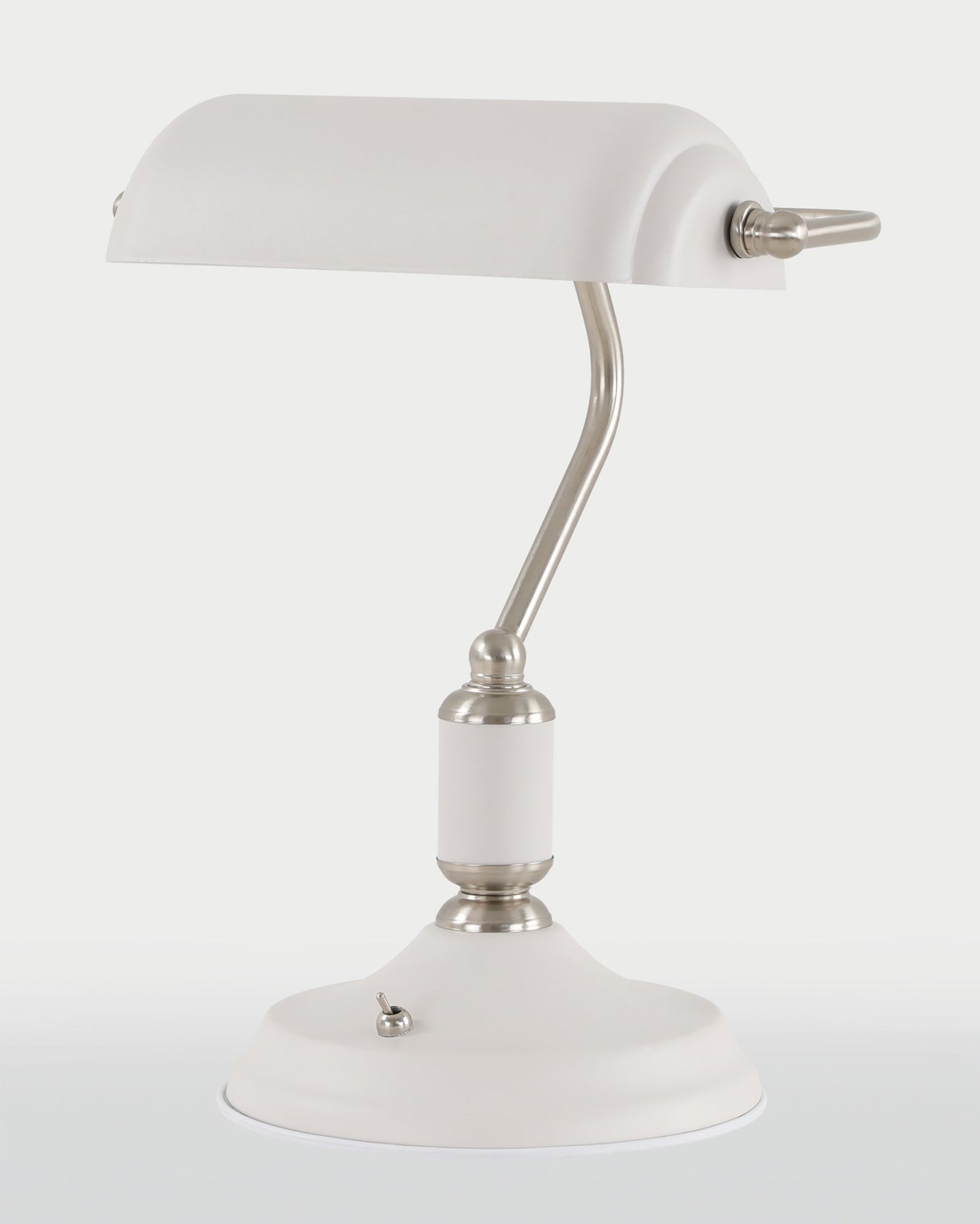 Toft Table Lamp 1 Light With Toggle Switch, Satin Nickel and Sand White