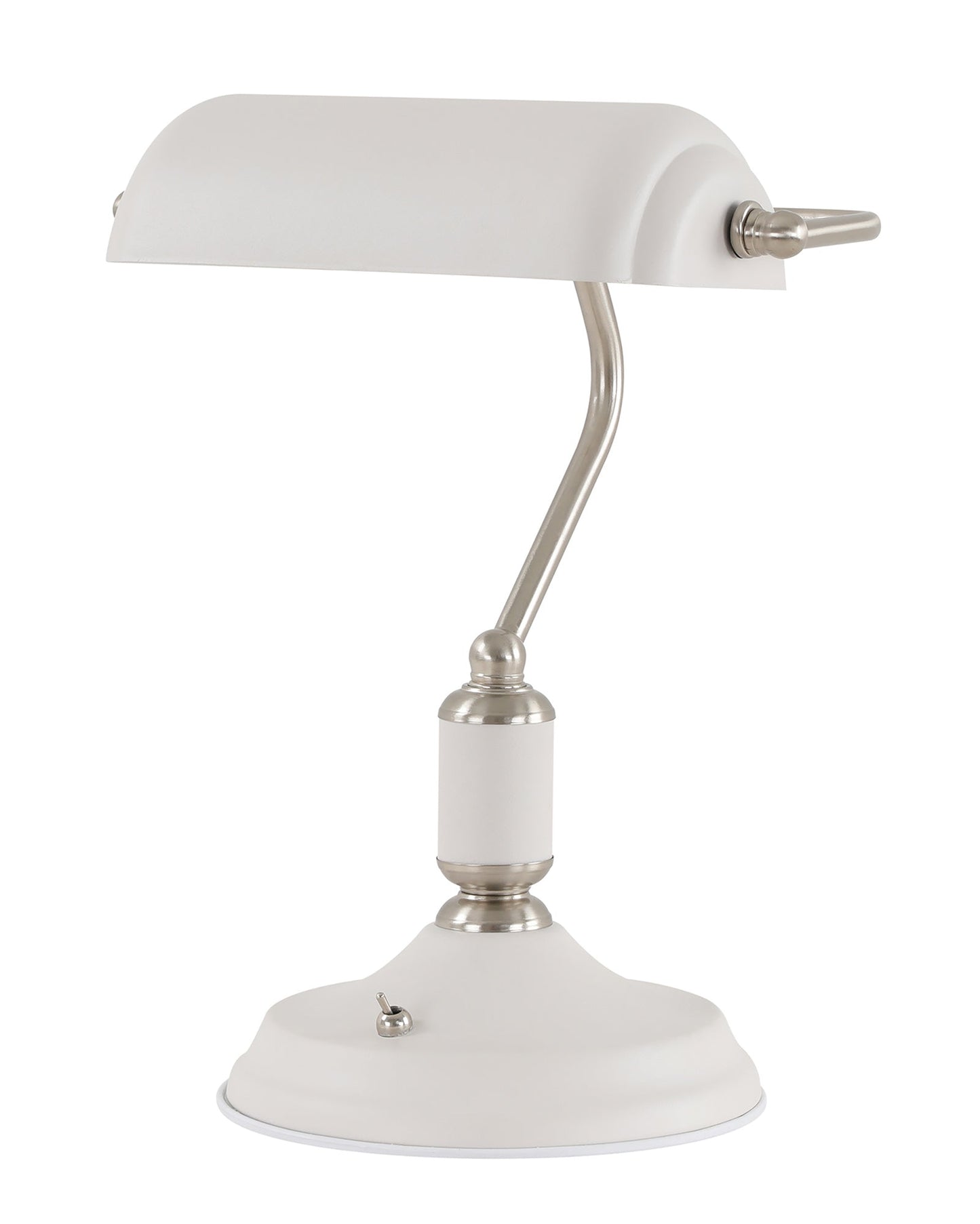 Toft Table Lamp 1 Light With Toggle Switch, Satin Nickel and Sand White