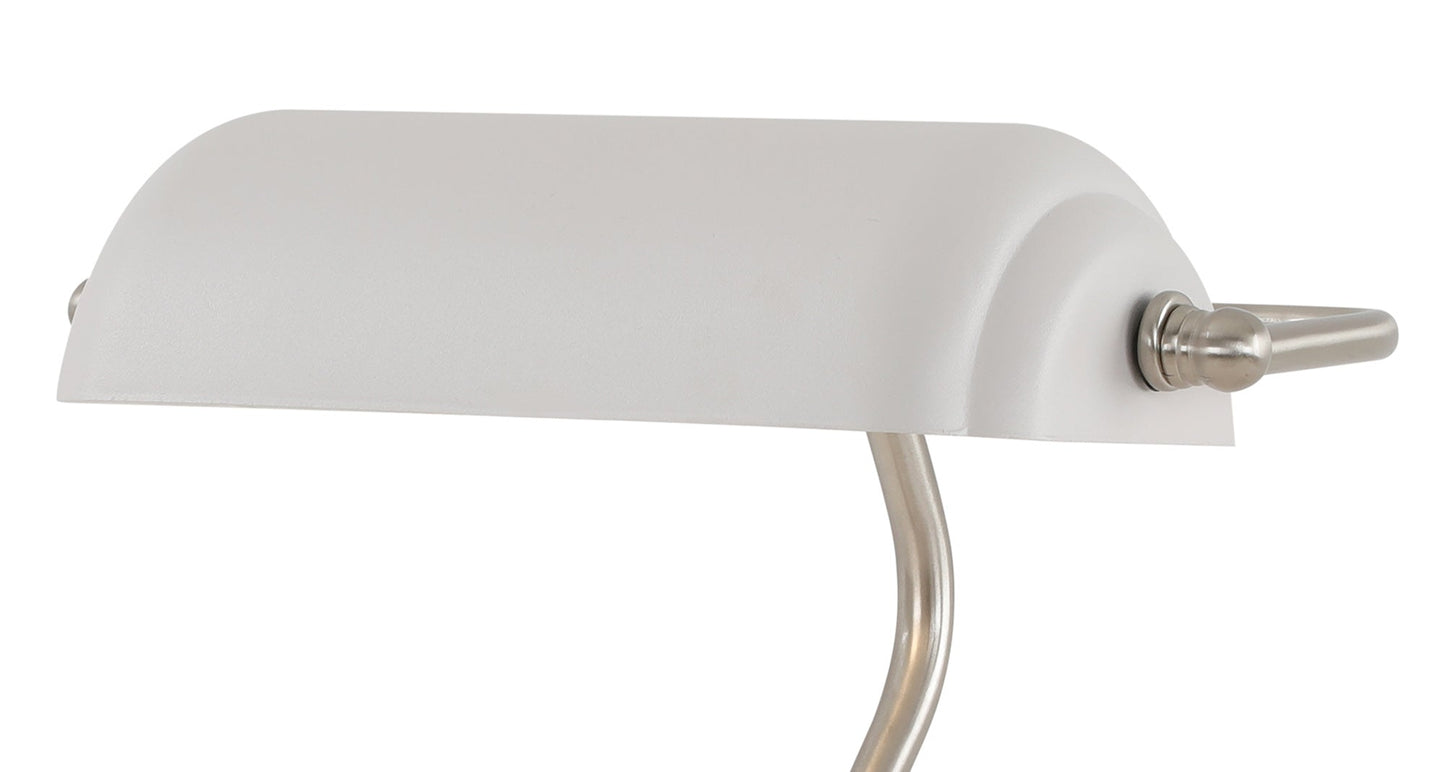 Toft Table Lamp 1 Light With Toggle Switch, Satin Nickel and Sand White