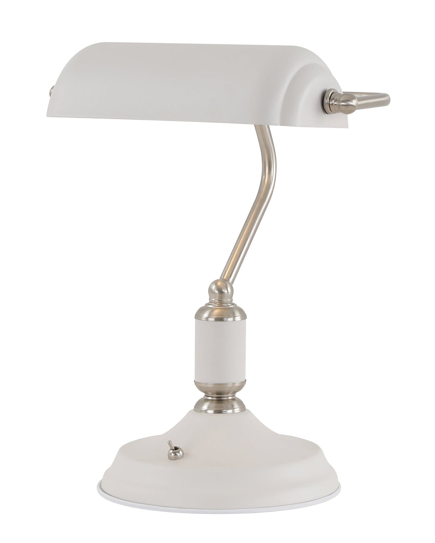 Toft Table Lamp 1 Light With Toggle Switch, Satin Nickel and Sand White