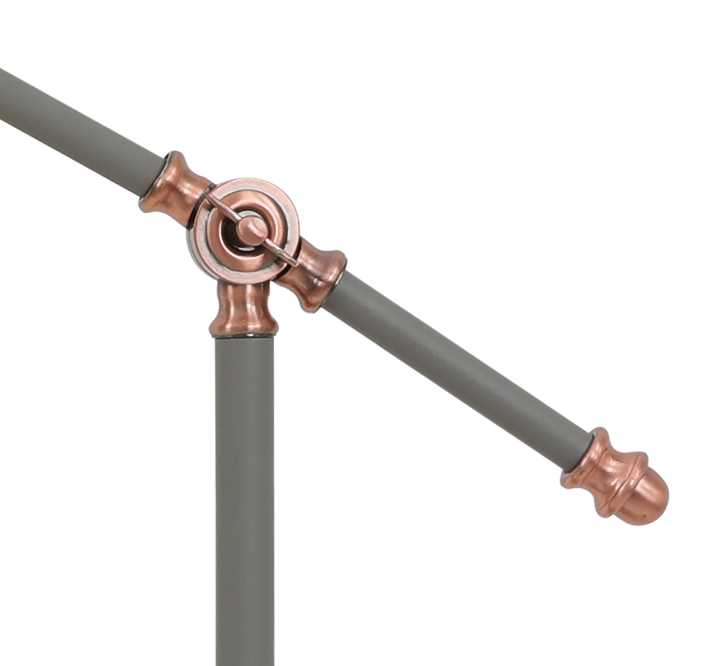 Toft Adjustable Table Lamp, 1 x E27, Sand Grey and Copper and White