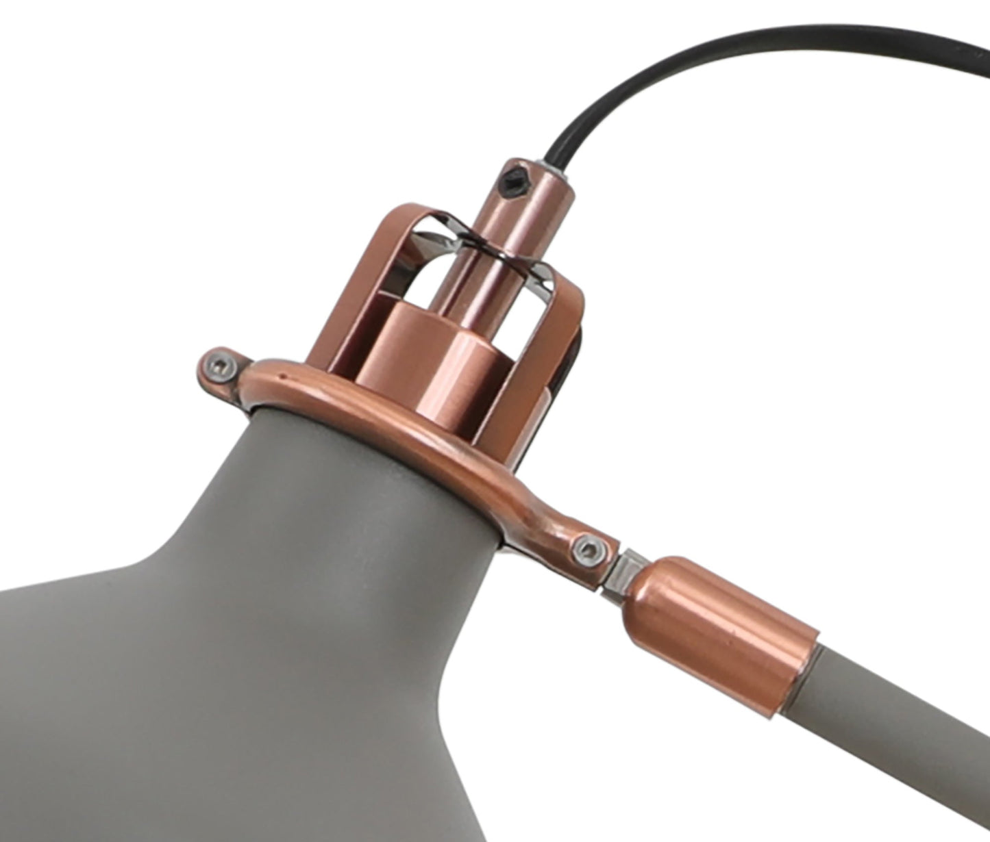 Toft Adjustable Table Lamp, 1 x E27, Sand Grey and Copper and White
