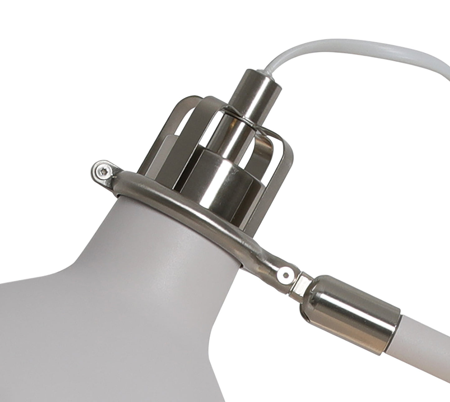 Toft Adjustable Table Lamp, 1 x E27, Sand White and Satin Nickel and White