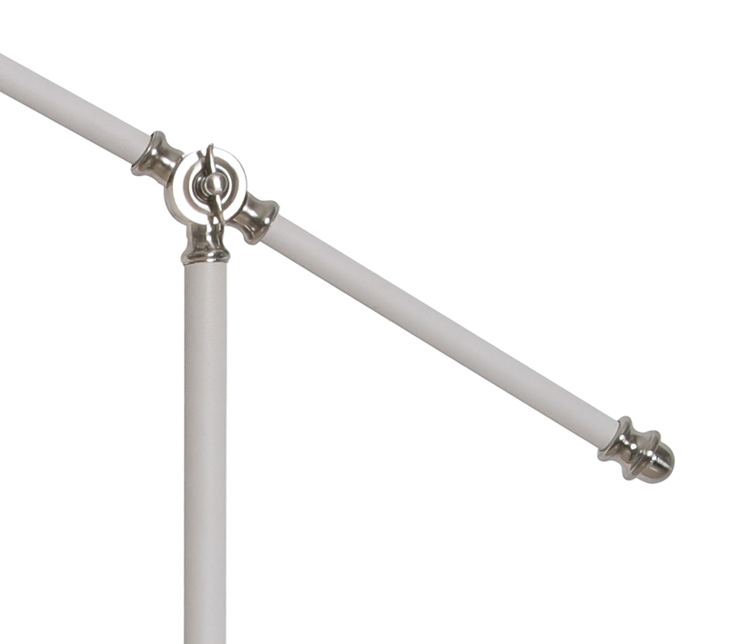Toft Adjustable Floor Lamp, 1 x E27, Sand White and Satin Nickel and White