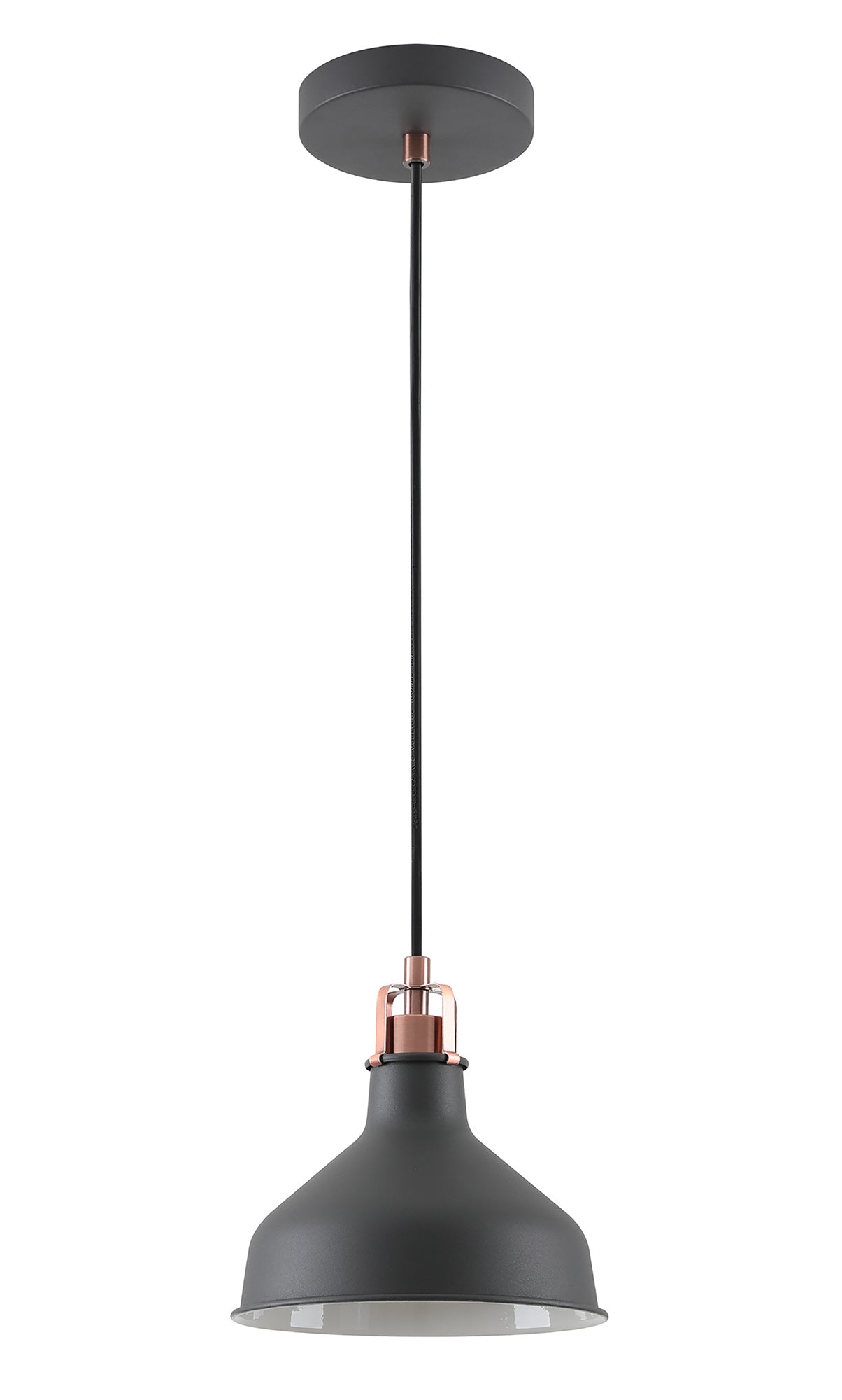 Toft Small Pendant, 1 x E27, Graphite and Copper and White