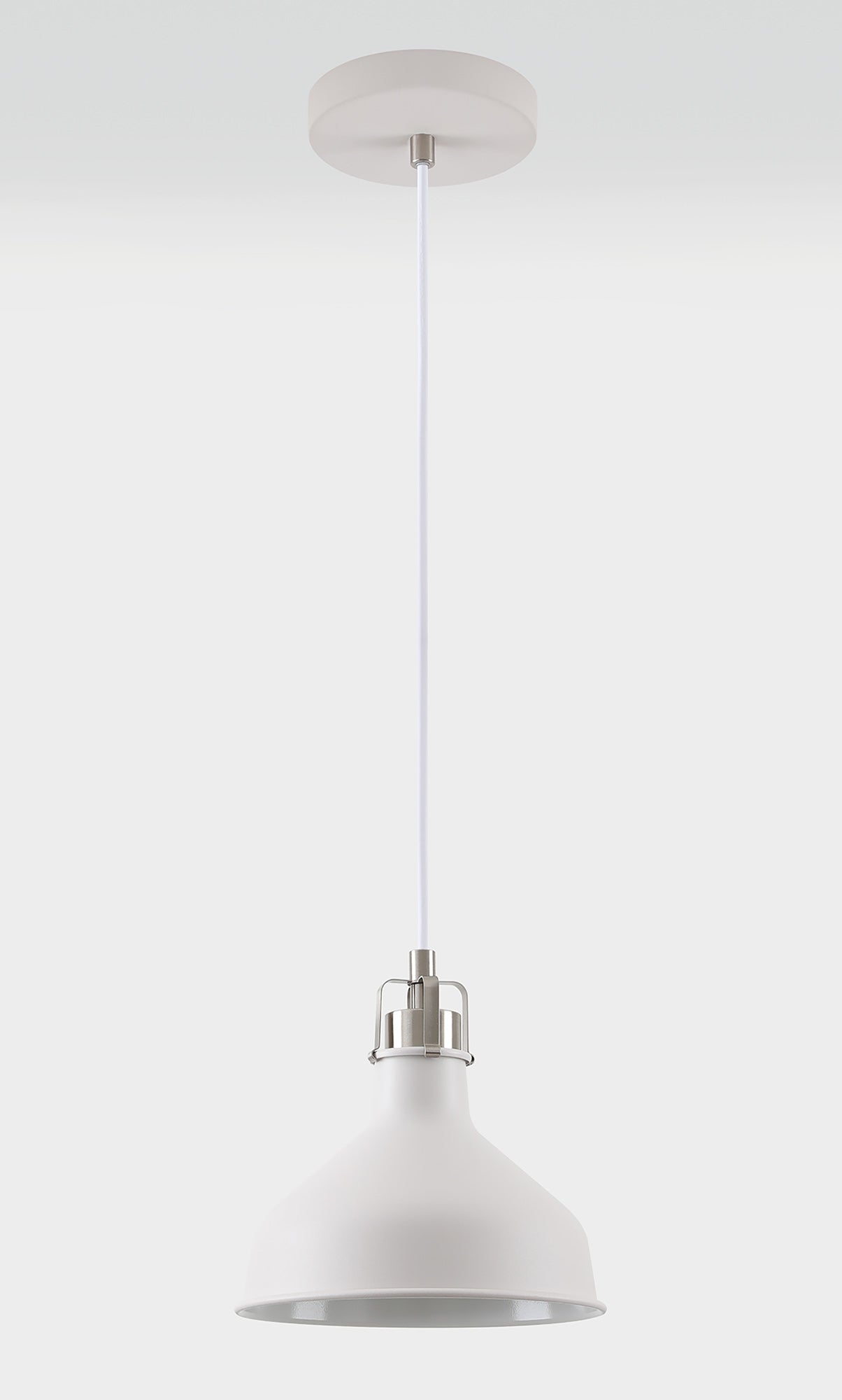 Toft Small Pendant, 1 x E27, Sand White and Satin Nickel and White