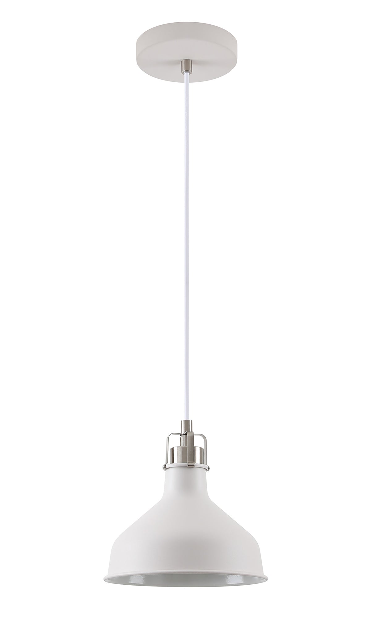 Toft Small Pendant, 1 x E27, Sand White and Satin Nickel and White
