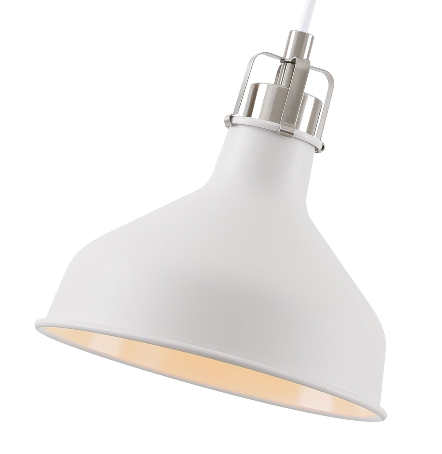 Toft Small Pendant, 1 x E27, Sand White and Satin Nickel and White