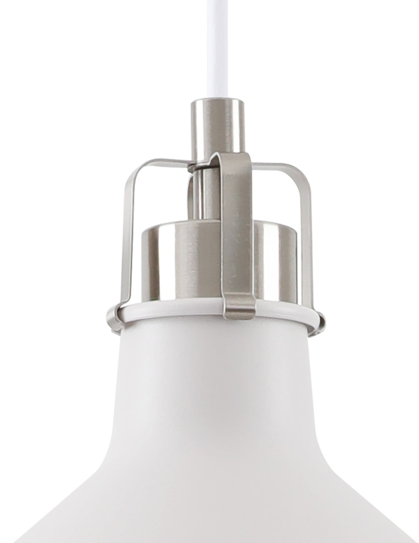 Toft Small Pendant, 1 x E27, Sand White and Satin Nickel and White