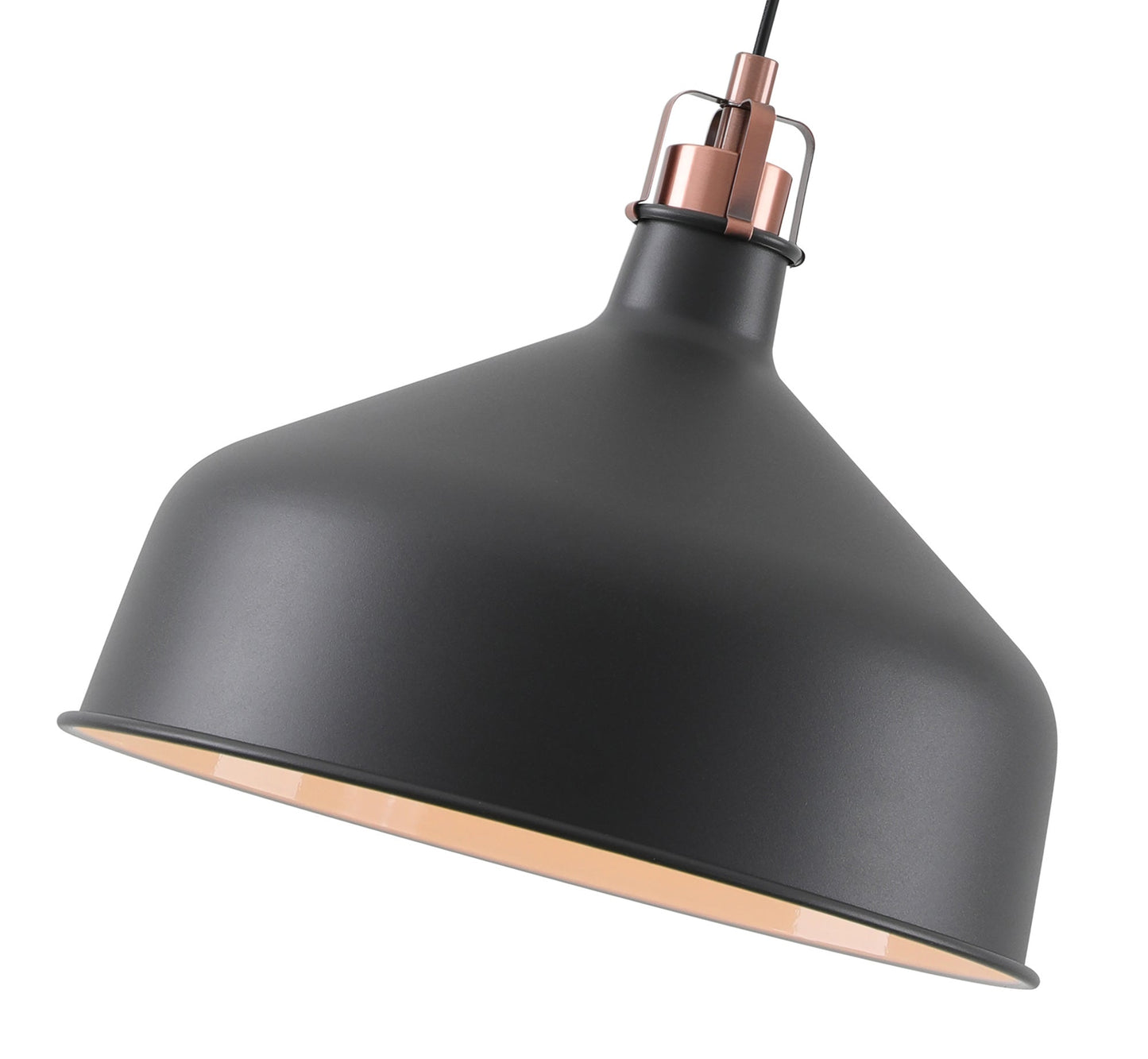 Toft Medium Pendant, 1 x E27, Graphite and Copper and White