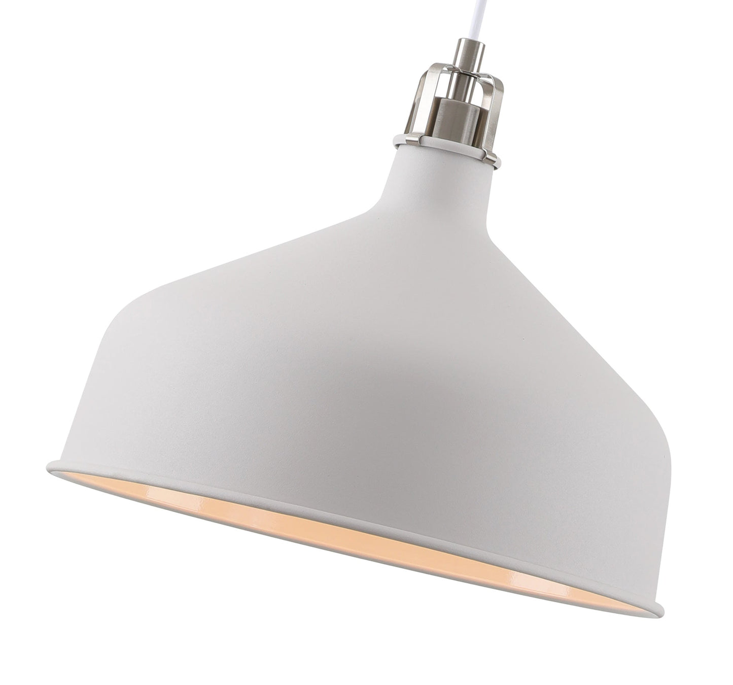 Toft Medium Pendant, 1 x E27, Sand White and Satin Nickel and White