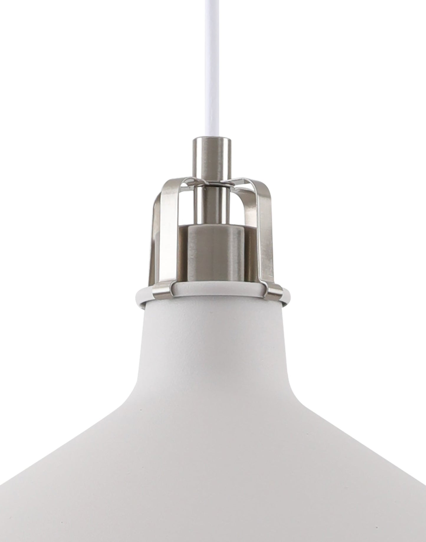 Toft Medium Pendant, 1 x E27, Sand White and Satin Nickel and White