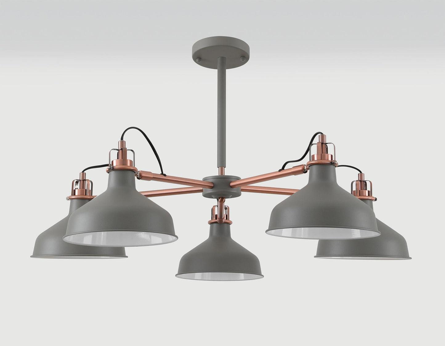 Toft Telescopic 5 Light, 5 x E27, Sand Grey and Copper and White