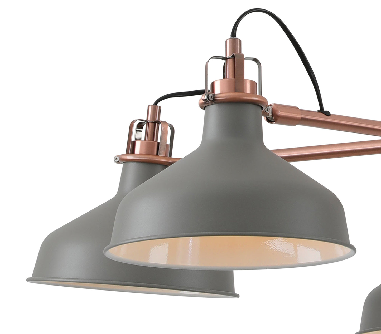 Toft Telescopic 5 Light, 5 x E27, Sand Grey and Copper and White