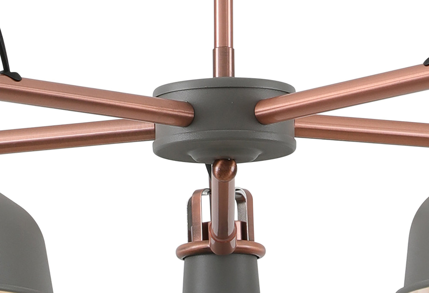 Toft Telescopic 5 Light, 5 x E27, Sand Grey and Copper and White
