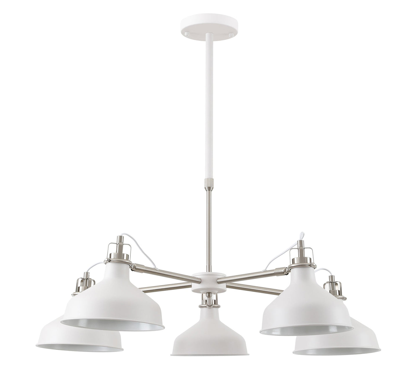 Toft Telescopic 5 Light, 5 x E27, Sand White and Satin Nickel and White