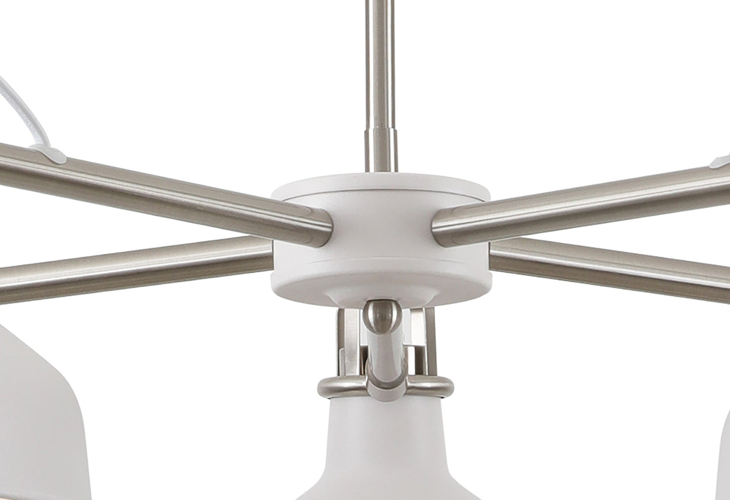 Toft Telescopic 5 Light, 5 x E27, Sand White and Satin Nickel and White