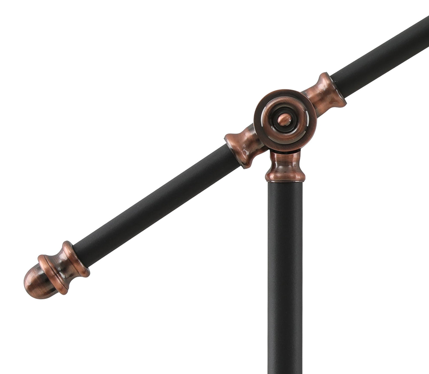 Toft Adjustable Table Lamp, 1 x E27, Graphite and Copper and White