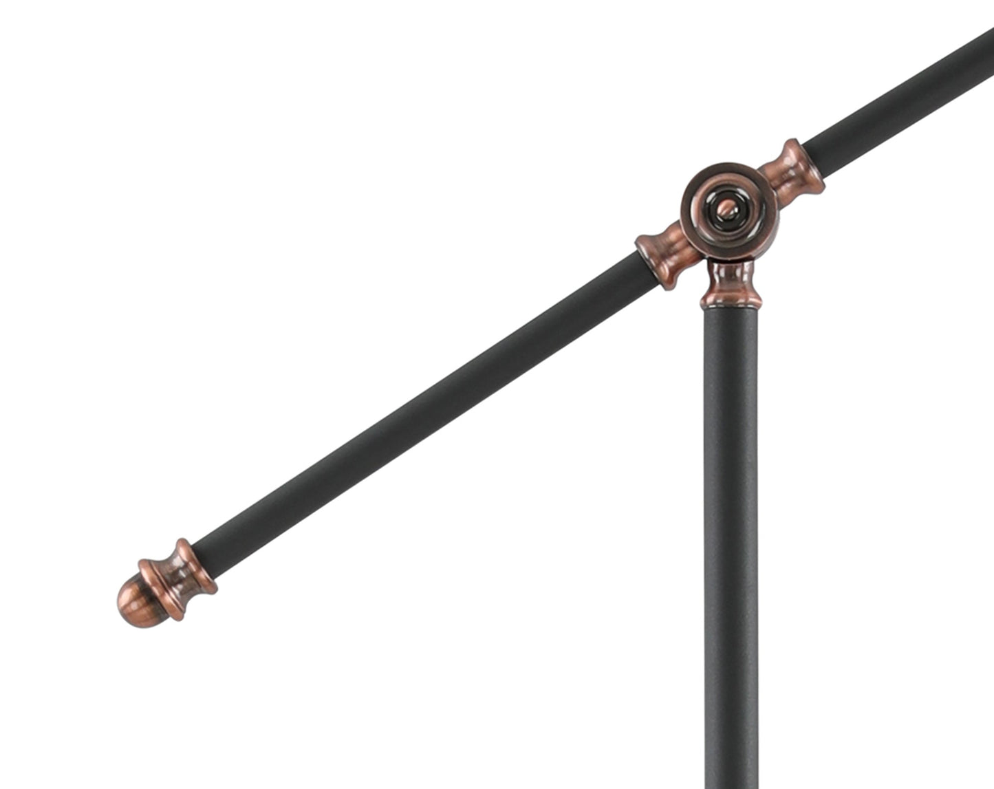 Toft Adjustable Floor Lamp, 1 x E27, Graphite and Copper and White