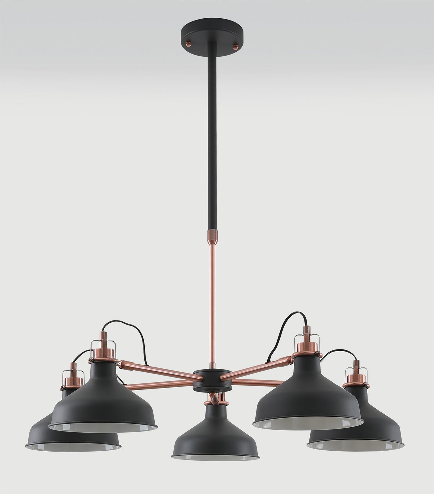 Toft Telescopic 5 Light, 5 x E27, Graphite and Copper and White
