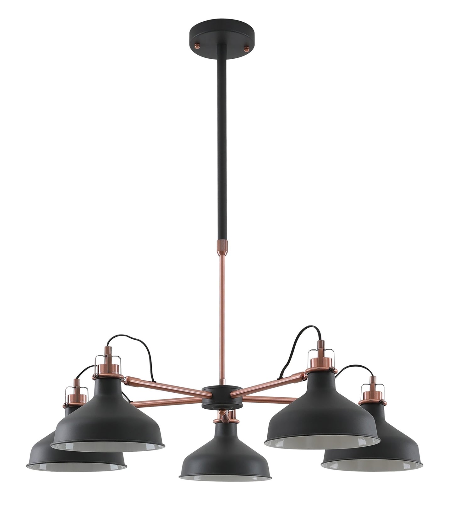 Toft Telescopic 5 Light, 5 x E27, Graphite and Copper and White