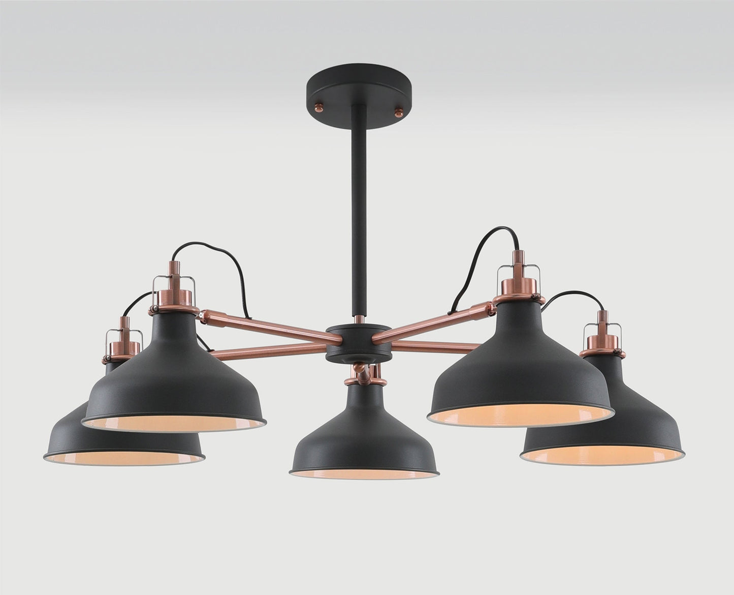 Toft Telescopic 5 Light, 5 x E27, Graphite and Copper and White