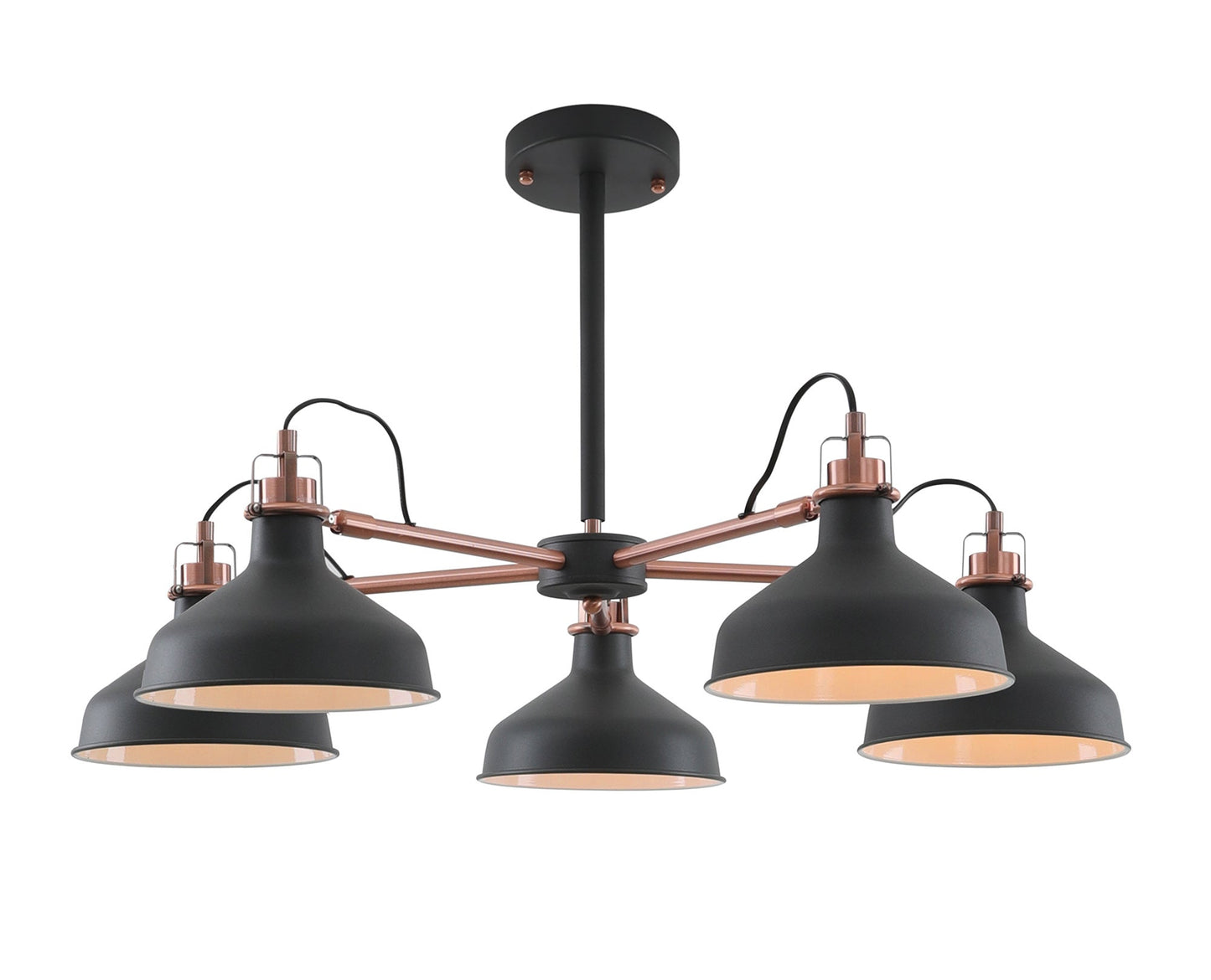 Toft Telescopic 5 Light, 5 x E27, Graphite and Copper and White