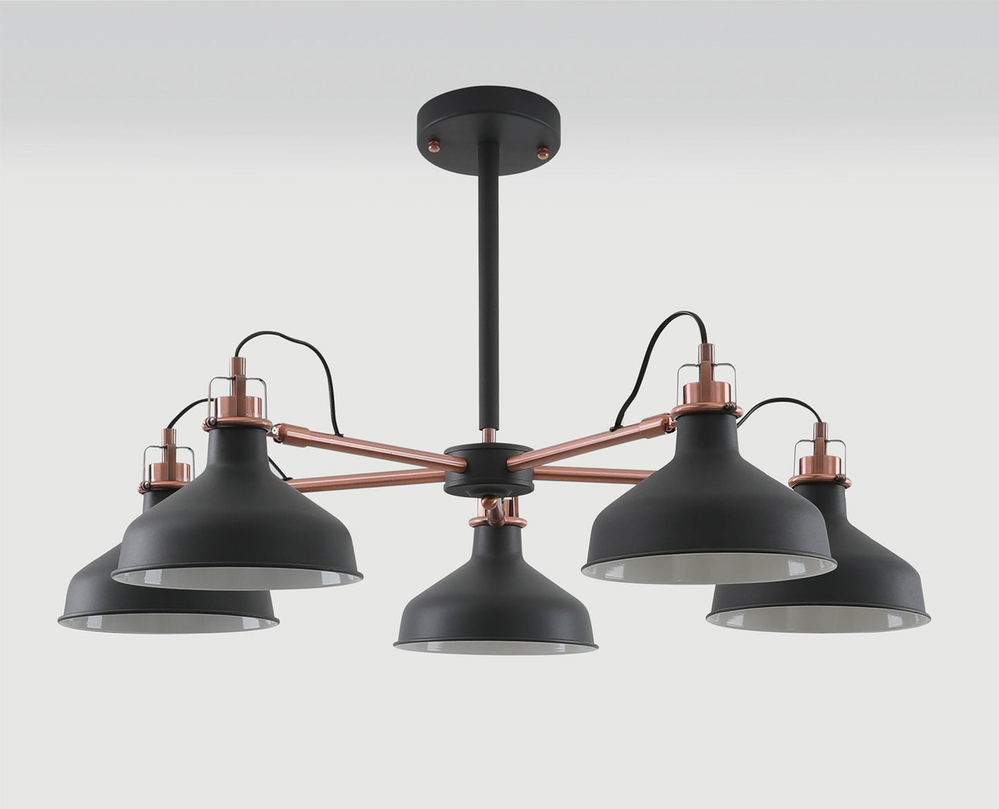 Toft Telescopic 5 Light, 5 x E27, Graphite and Copper and White