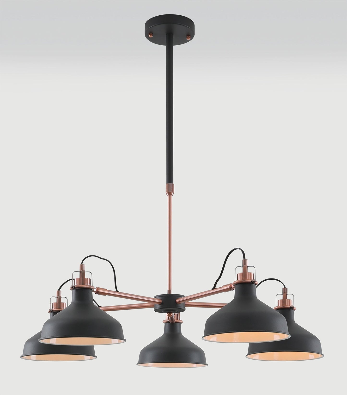 Toft Telescopic 5 Light, 5 x E27, Graphite and Copper and White