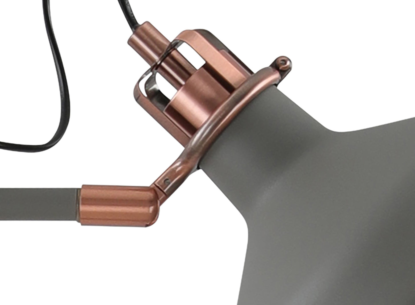 Toft Floor Lamp, 2 x E27, Sand Grey and Copper and White