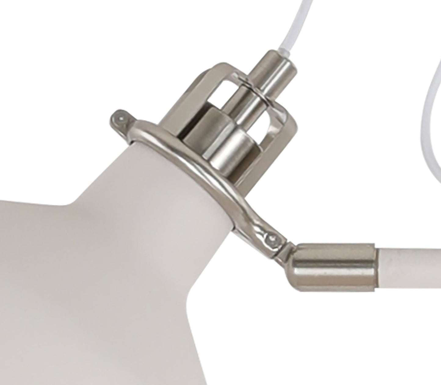 Toft Floor Lamp, 2 x E27, Sand White and Satin Nickel and White