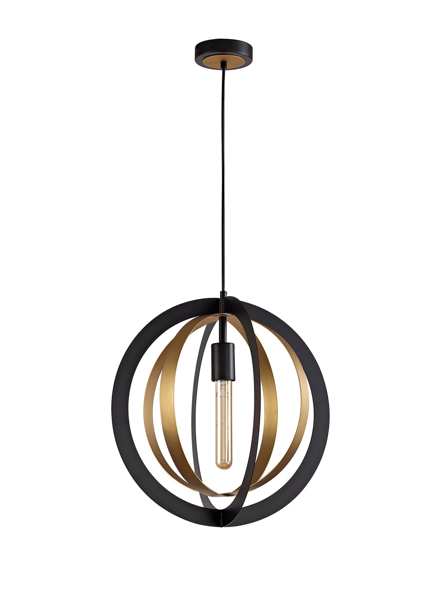 Upcast Pendant, 1 x E27, Black and Satin Gold
