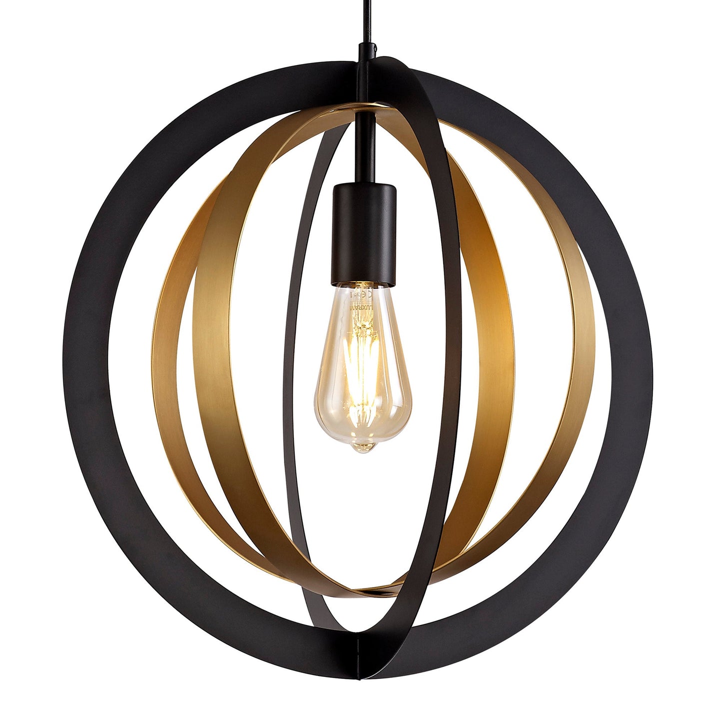 Upcast Pendant, 1 x E27, Black and Satin Gold