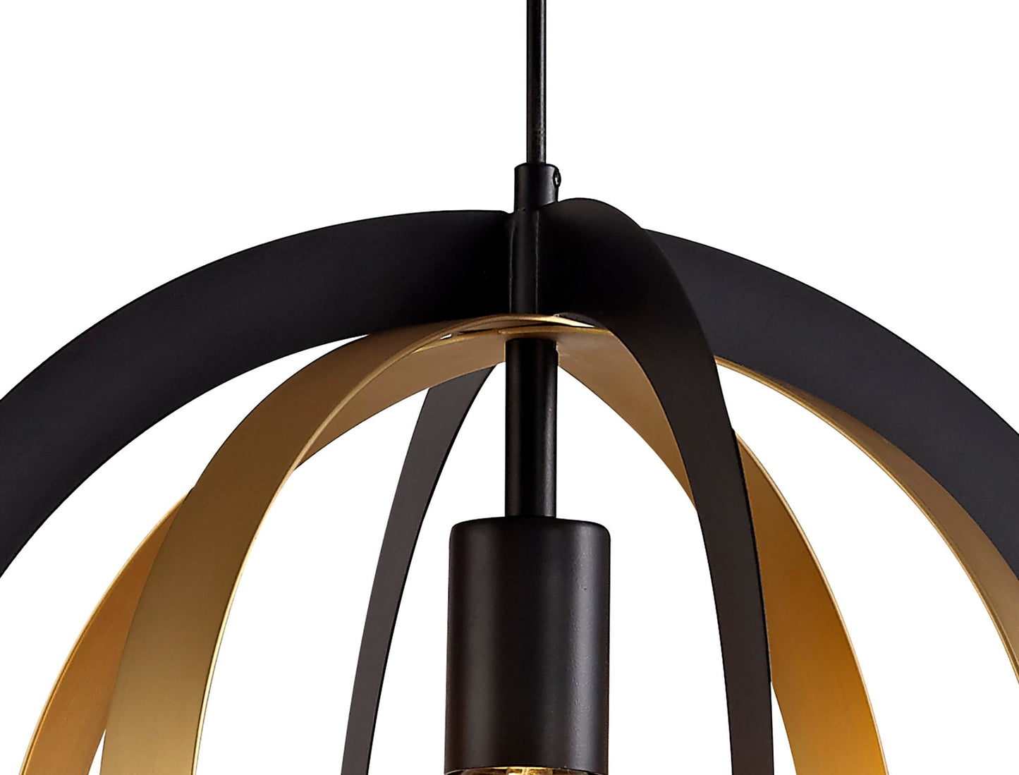 Upcast Pendant, 1 x E27, Black and Satin Gold