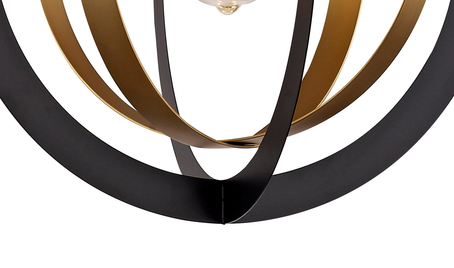 Upcast Pendant, 1 x E27, Black and Satin Gold