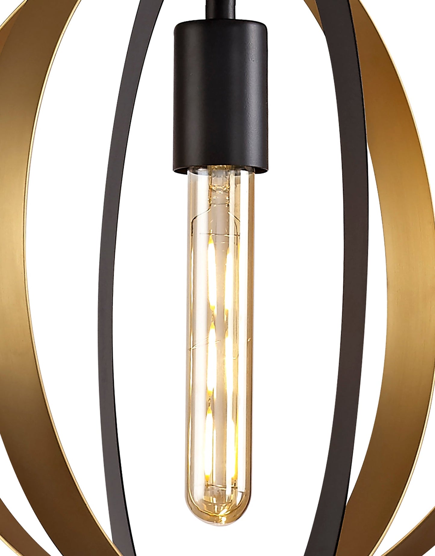Upcast Pendant, 1 x E27, Black and Satin Gold